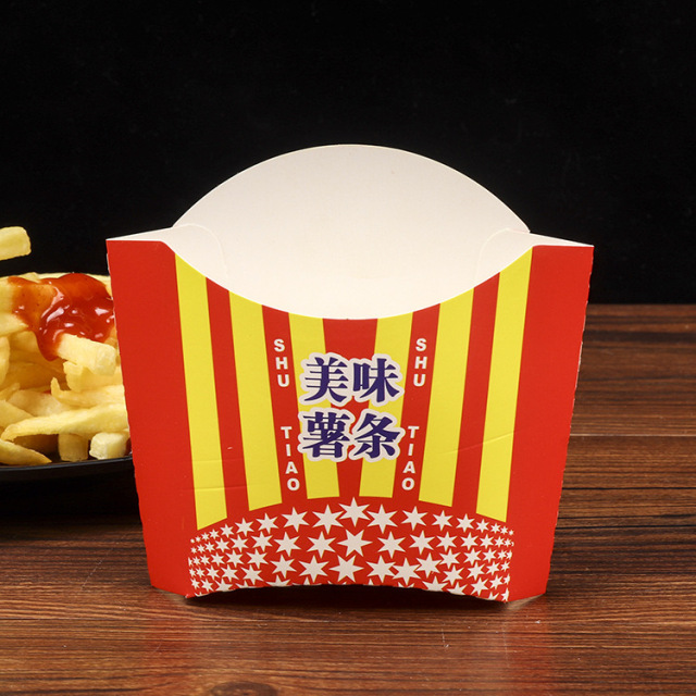 White Brown Kraft French Fries Food Paper Box