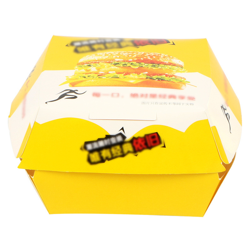 White custom printed paper burger box