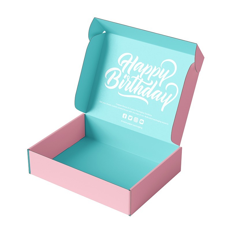 Custom recycled logo printed luxury corrugated folding kraft paper Box