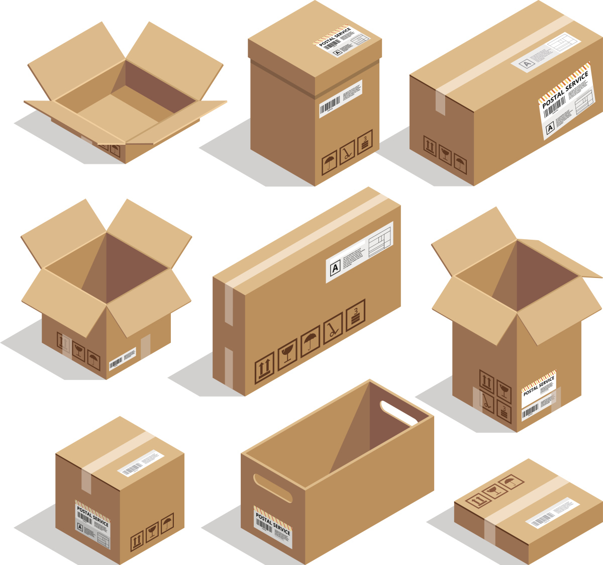 Custom Corrugated Cartons Cardboard Packaging Mailing Moving Shipping Boxes