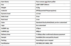 1*1.2m EPP Foam plastic pallet manufacturer