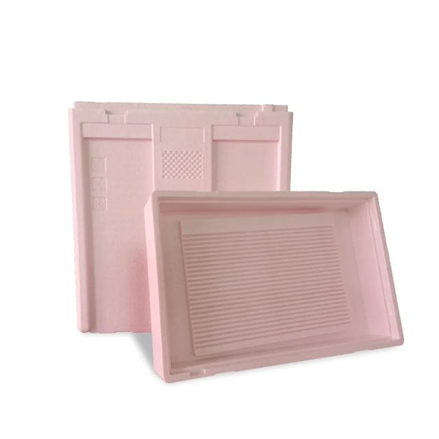 Anti Static pink color EPP packaging foam for LCD panel packing container
