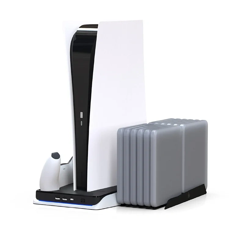 New For Play station 5 Dual Controller Charger Charging Station for PS5 Stand 2 Cooling Fan Charging Dock