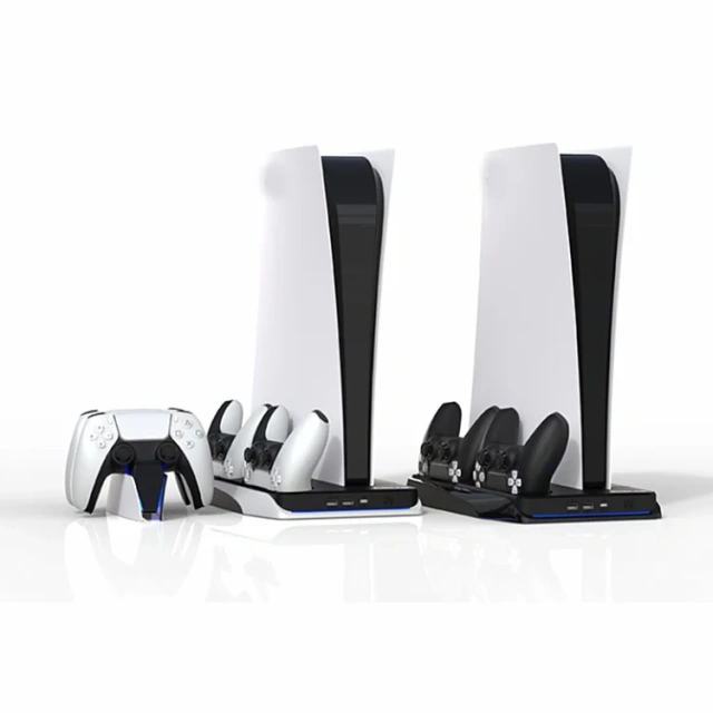 New For Play station 5 Dual Controller Charger Charging Station for PS5 Stand 2 Cooling Fan Charging Dock