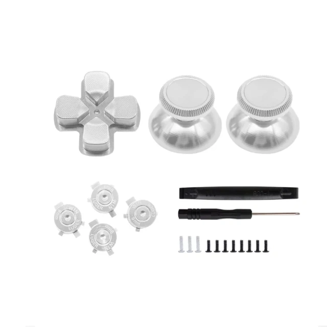Metal Gamepad Button Joystick Set Replacement For Ps5 Game Controller Thumbstick Mushroom Cross Buttons