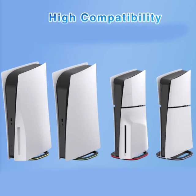 RGB PS5 Vertical Stand Mount Dock Holder Base For Playstation 5 Disc and Digital Edition PS5 Slim Console Bracket Storage Stand