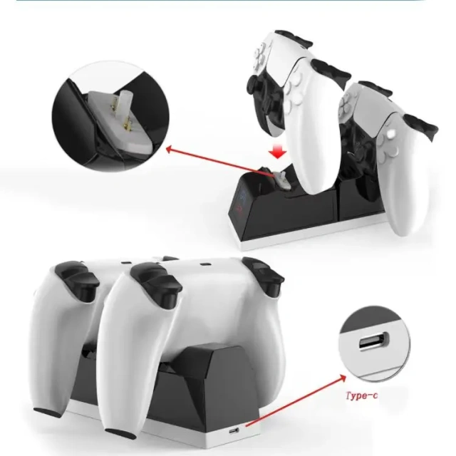 Dual Gamepad Charging Dock For Playstation 5 Controller Charging Stations For PS5 Joysticks Charger