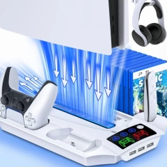 Multifunction Chargers Dual Gamepad Cooling Charging Station Game Disc Storage Holders Racks For PS5 Console Chargers