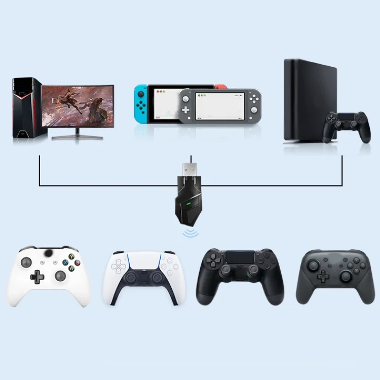 Controller Adapter Wireless Gamepad Converters For Nintendo Switch/PS3/PS4/PS5 Console Wireless Game Controller Receivers