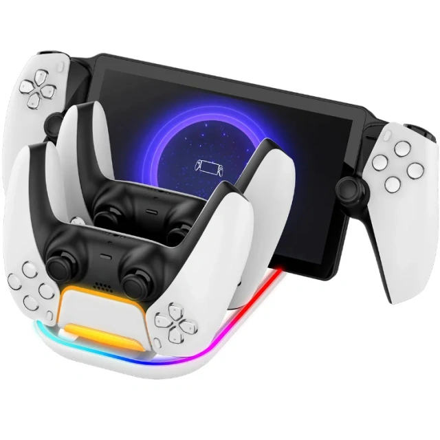 three in one charging base for PS Portal handheld charging for ps5  game controller dual seat charging