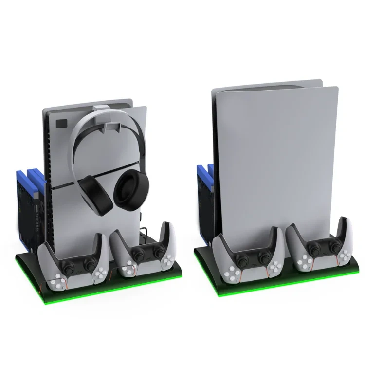 controller console dual seat charging headphone storage stand bracket for ps5/ps5 slim multifunctional bracket
