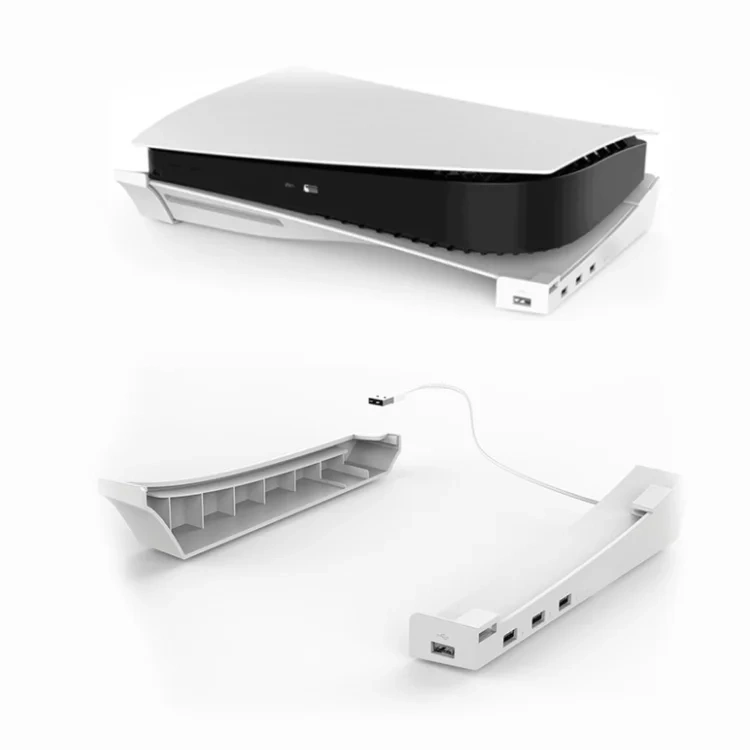 Horizontal Storage Racks For PS5 Drive/Digital With 4 USB Portable Holder For PS5 Console Horizontal Bracket Base