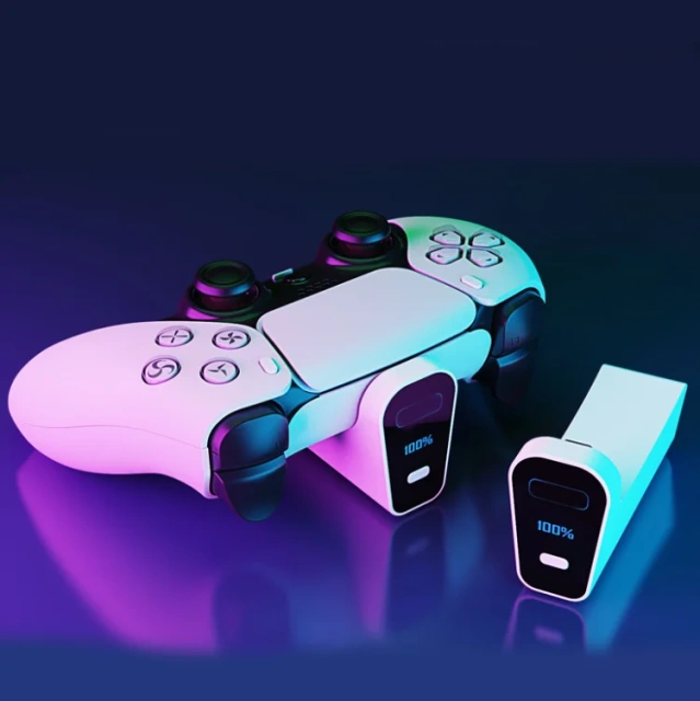 Battery Pack For PS5 Controller Power Bank  with Range Display Charging Battery Handle External Back Clip Charging Pack