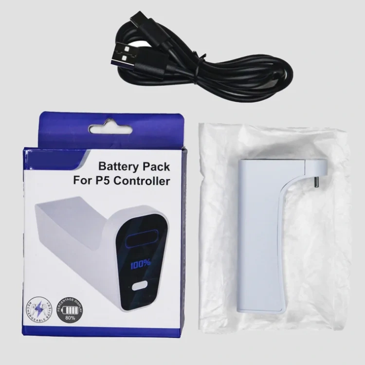 Battery Pack For PS5 Controller Power Bank  with Range Display Charging Battery Handle External Back Clip Charging Pack