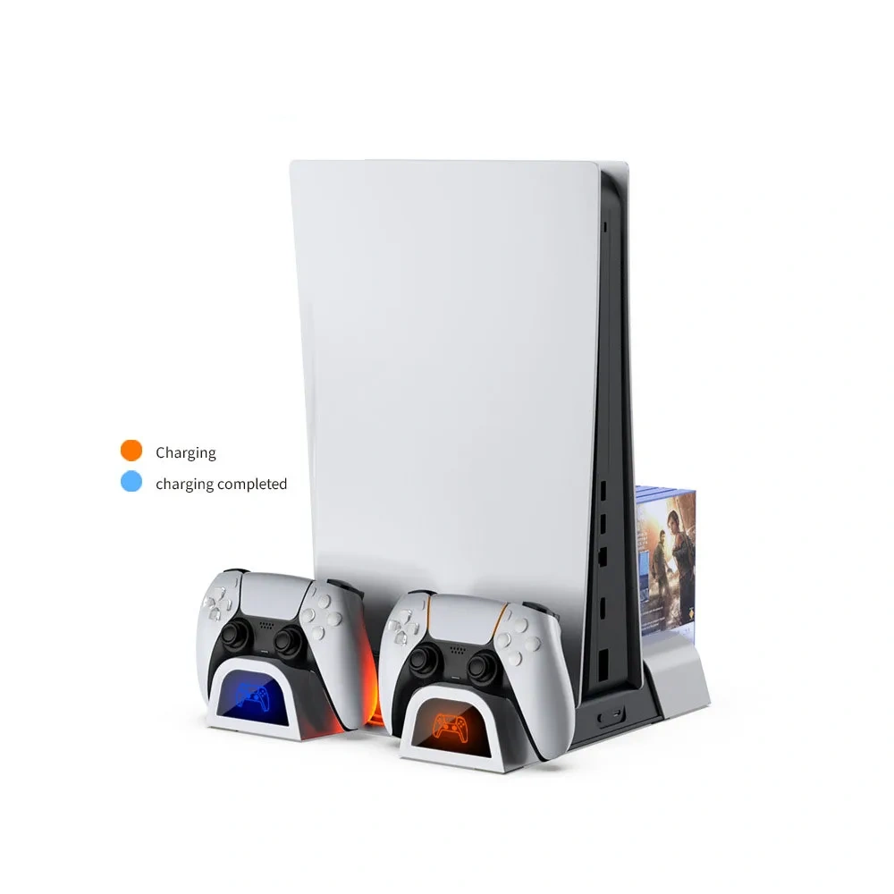 PS5 Console Cooling Fan Stand Ps5 Controller Charger Station Game Disc Storage Bracket Stand Cooling Fan
