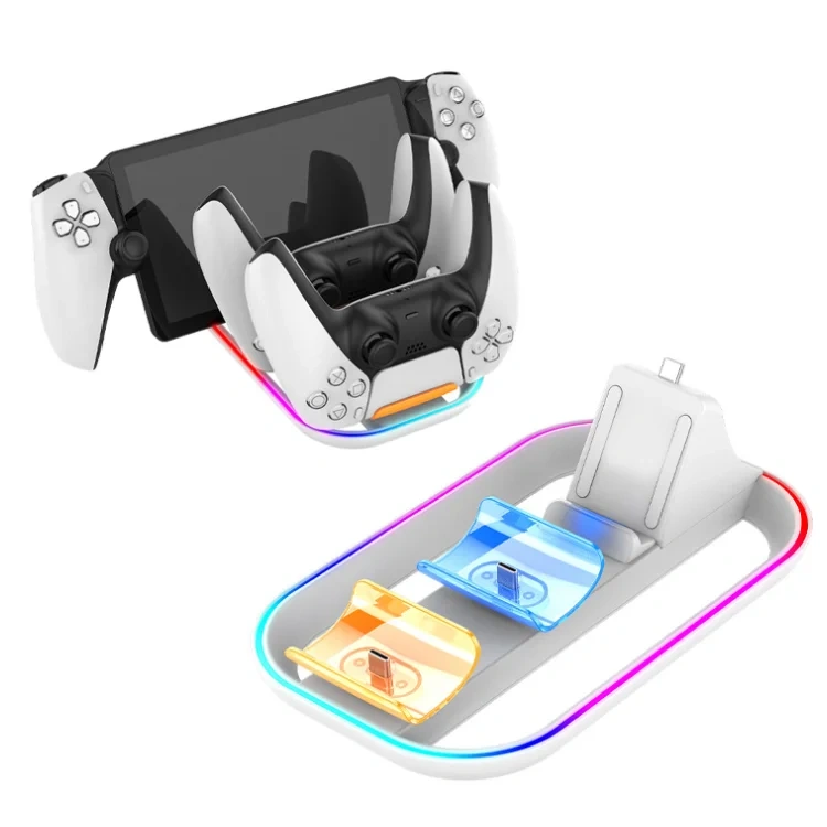 three in one charging base for PS Portal handheld charging for ps5  game controller dual seat charging
