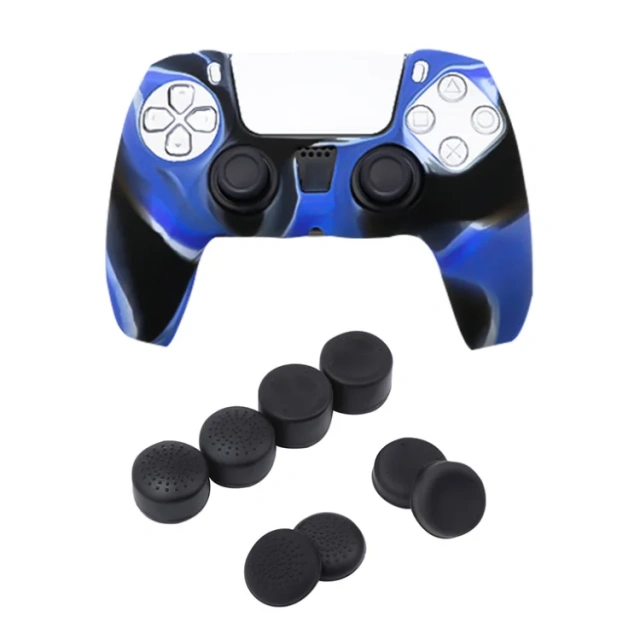 camouflage silicone cover ps5 raised cap handles oil spray protection cover button cap set
