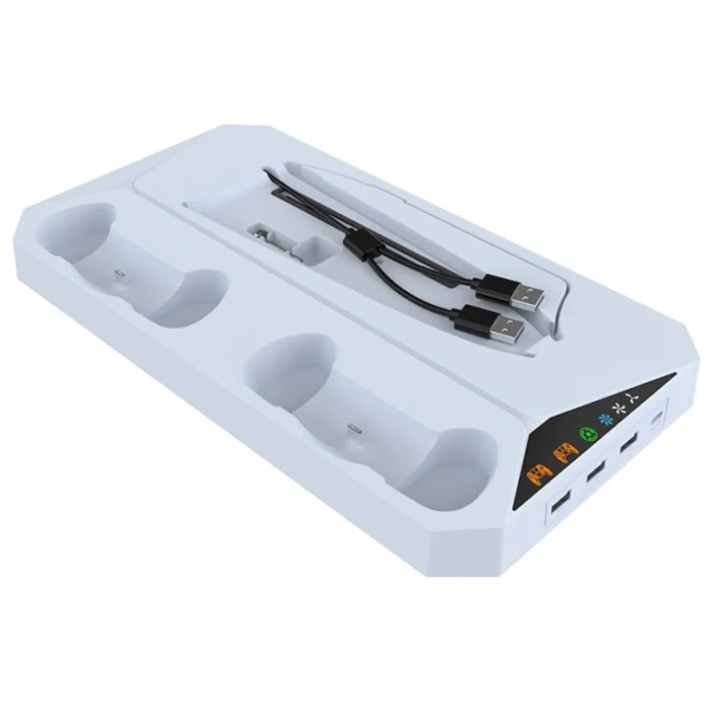 dual seat charging headphone handle hook hanging bracket charging base for ps5 slim Host multi functional cooling base