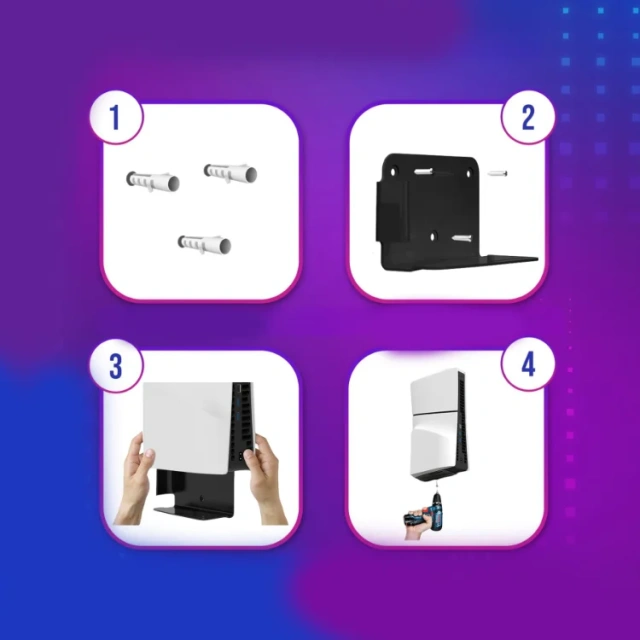 Metal Vertical Stand Accessories For PS5 Slim Console Wall Mount Stand Holder Storage Support Bracket
