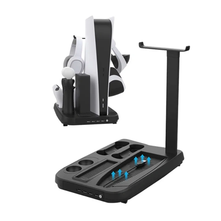 Charger Stand with Cooling Fan For PS5 DE UHD Console Controller Charging Station Playstation 5 Storage Rack Base