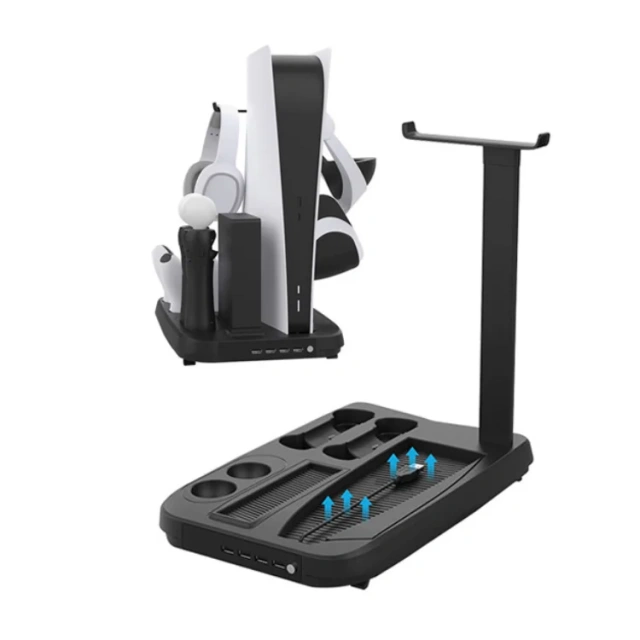Charger Stand with Cooling Fan For PS5 DE UHD Console Controller Charging Station Playstation 5 Storage Rack Base