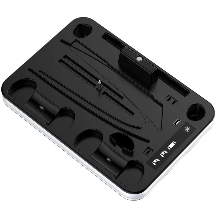 Charging Stand with Cooling Fan for PS5/Slim Console Dual Controller Charger Charging Station Cooling Stand RGB Charging Dock