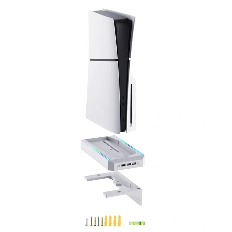 RGB Holder Cooling Station Storage Stand For Play station 5 for PS5 Slim Wall Mount Stand Bracket Game Console Holder