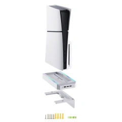 RGB Holder Cooling Station Storage Stand For Play station 5 for PS5 Slim Wall Mount Stand Bracket Game Console Holder