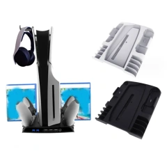 Charging Charger Dock Station Stand + Cooling Fan for PS5 Slim Console & Controllers Storage Stand Holder Charger Base