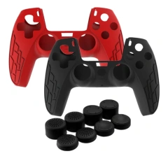 2xSilicone protective cases skin with 8 thumb grips set for PS5 wireless controller cases joystick cover