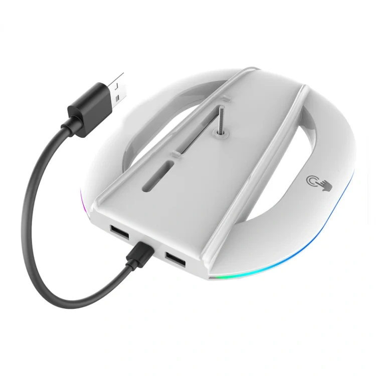 LED Vertical Stand Holder Station for PS5 Slim Game Console White Holder Mount Base Stand
