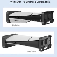 2 in 1 Horizontal and Vertical Stand For PS5 Slim Games Console Stand for PS VR2 Headset Controllers Holder Storage Bracket