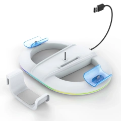 RGB Vertical Charging Stand For Ps5 Slim Game Console Cooling Station Headphone Holder Controller For Ps5 Charger Station Dock