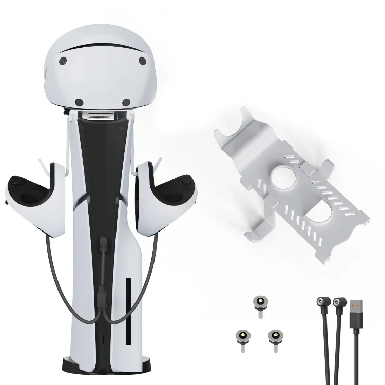 For PS5 For PS VR2 Controller Stand With Charging Cable Set For PS5 Slim Wireless Controller Foldable Hanger Holder