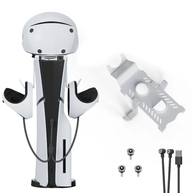 For PS5 For PS VR2 Controller Stand With Charging Cable Set For PS5 Slim Wireless Controller Foldable Hanger Holder