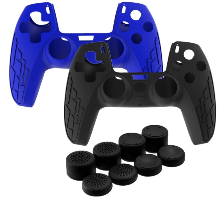 2xSilicone protective cases skin with 8 thumb grips set for PS5 wireless controller cases joystick cover