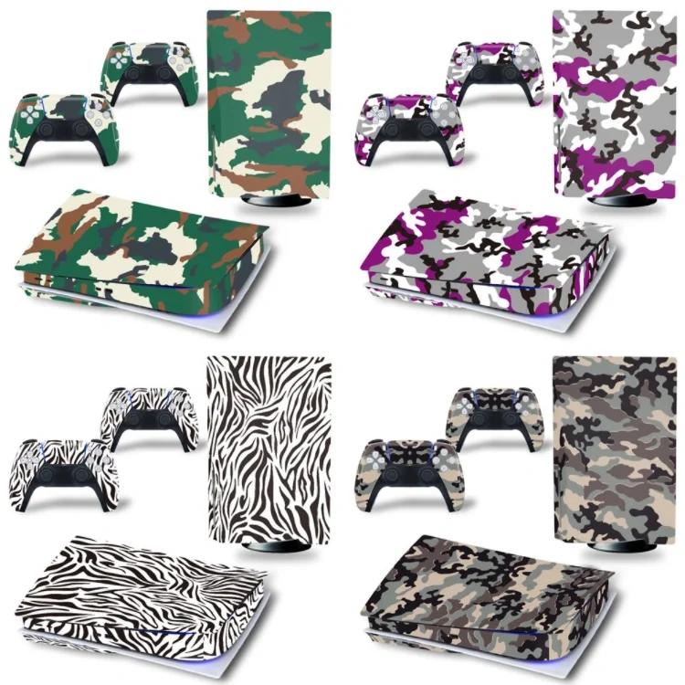 Camouflage Decal Cover Skin Sticker For Play station 5 for PS5 Console + 2 Controller Skin Vinyl Full Cover Decal Sticker Cove
