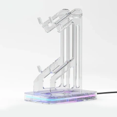 Dual Controller Stand for Xbox One PS5 PS4 Switch Pro Games Controller Holder with RGB Stand Bracket