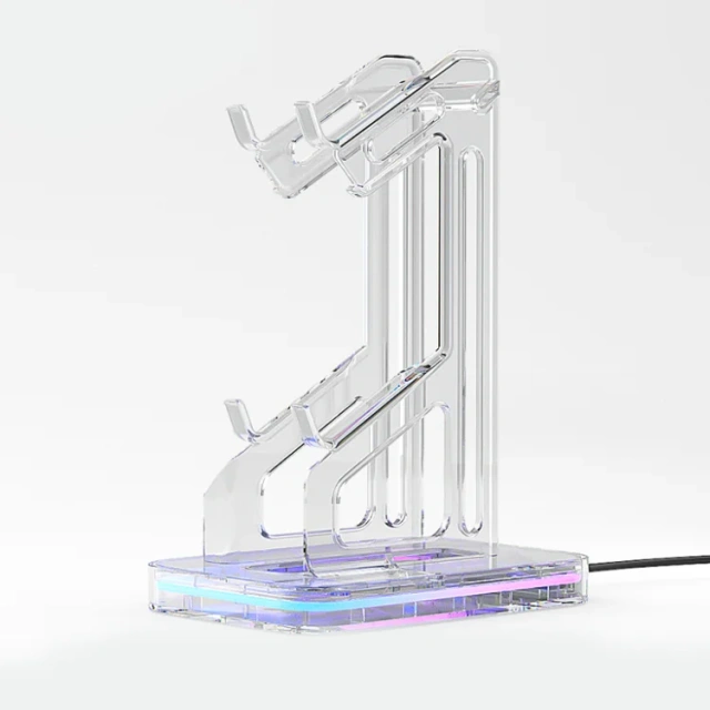 Dual Controller Stand for Xbox One PS5 PS4 Switch Pro Games Controller Holder with RGB Stand Bracket