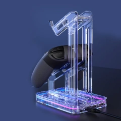 Dual Controller Stand for Xbox One PS5 PS4 Switch Pro Games Controller Holder with RGB Stand Bracket