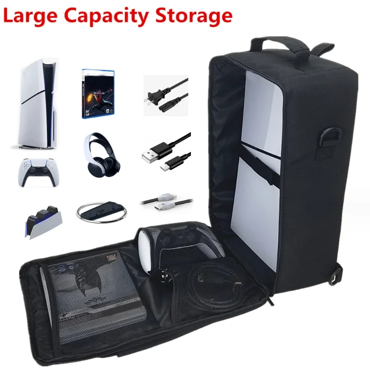 Portable Bag Protective Case Knapsack Handbag Shoulder Bag for PS5 Slim Console Travel Carrying Case Storage Bag Backpack