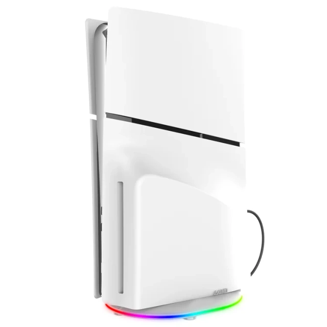 LED Vertical Stand Holder Station for PS5 Slim Game Console White Holder Mount Base Stand