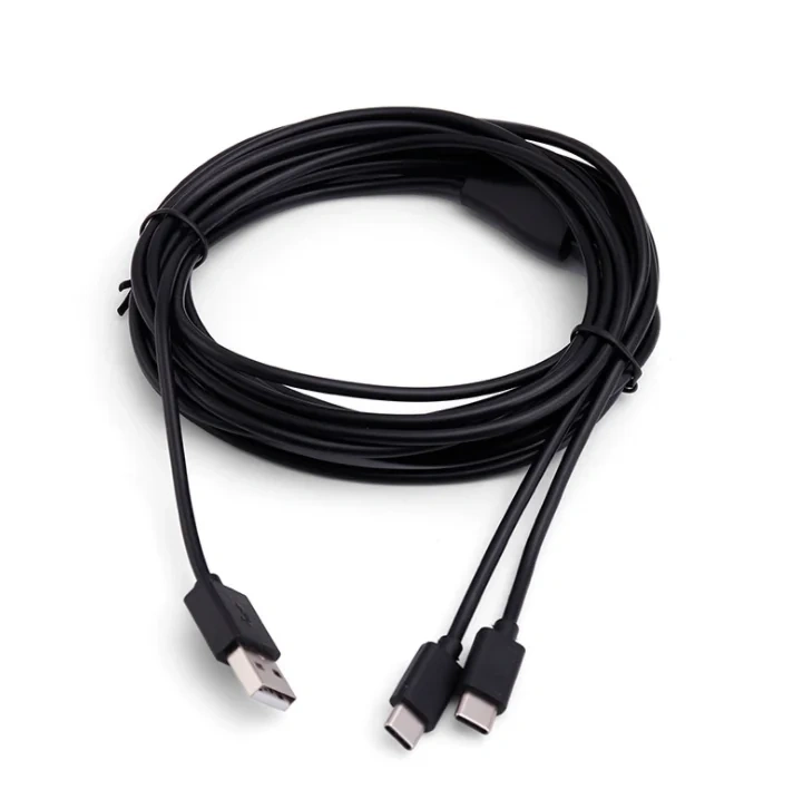 High Quality 2 In 1 Playstation 5 Usb Charger Cable Nintendo Switch Usb Cable 3 Meters Black Ps5 Charging Cable