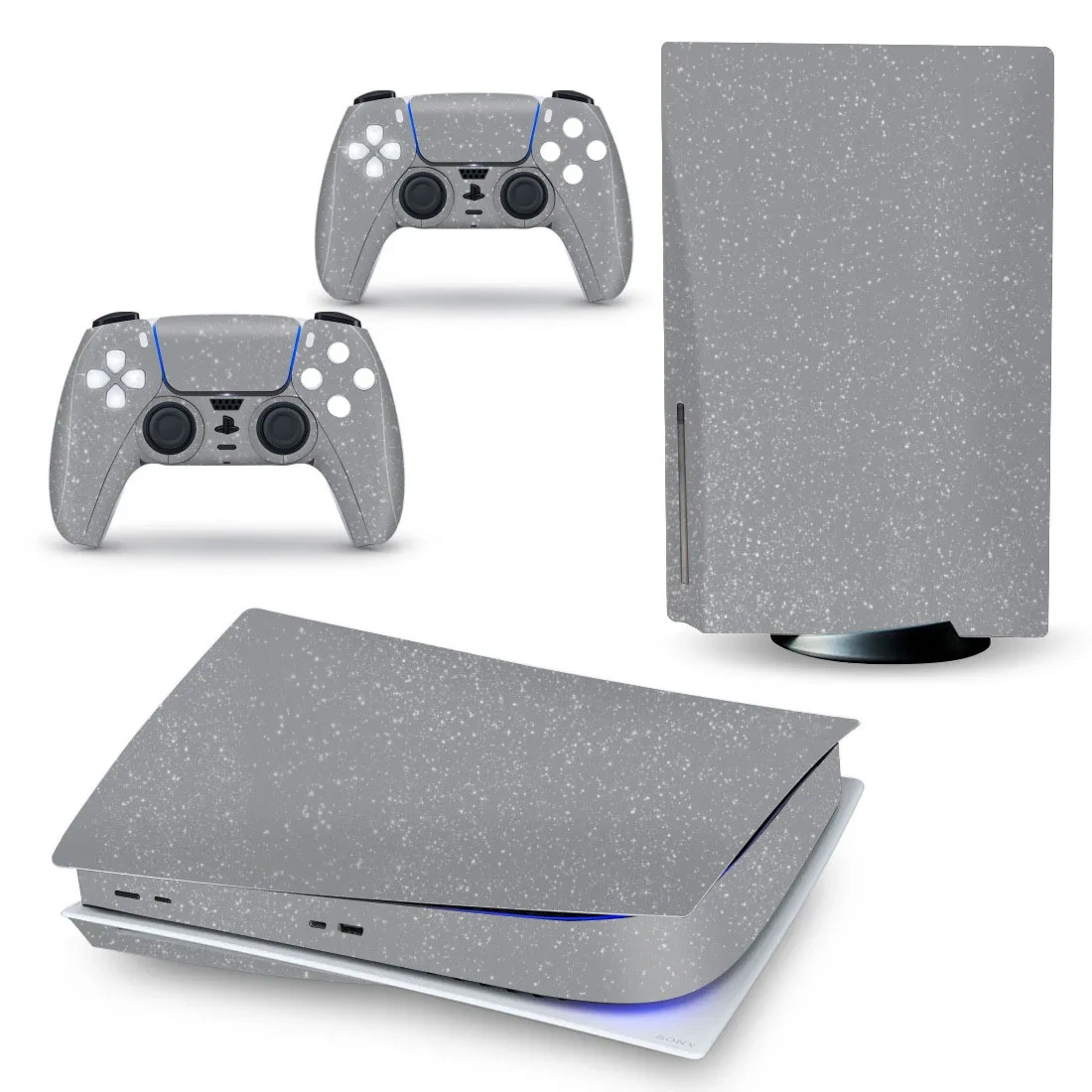 Glitter Skin Protective Film Stickers for PS5 Disk Version Console + 2 Controller Skin Vinyl Cover Decal Sticker