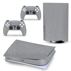 Glitter Skin Protective Film Stickers for PS5 Disk Version Console + 2 Controller Skin Vinyl Cover Decal Sticker