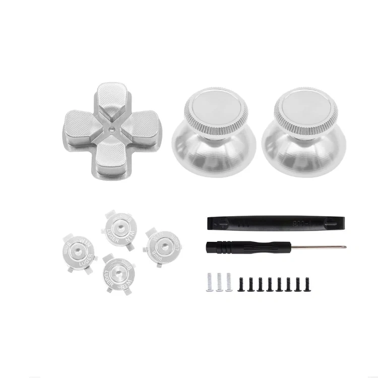 Metal Gamepad Button Joystick Set Replacement For PS5 Game Controller Thumbstick Mushroom Cross Buttons