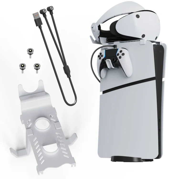 For PS5 For PS VR2 Controller Stand With Charging Cable Set For PS5 Slim Wireless Controller Foldable Hanger Holder