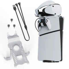For PS5 For PS VR2 Controller Stand With Charging Cable Set For PS5 Slim Wireless Controller Foldable Hanger Holder