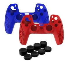 2xSilicone protective cases skin with 8 thumb grips set for PS5 wireless controller cases joystick cover