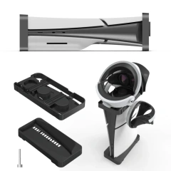 2 in 1 Horizontal and Vertical Stand For PS5 Slim Games Console Stand for PS VR2 Headset Controllers Holder Storage Bracket